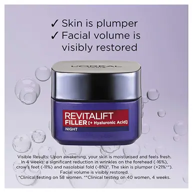 L'Oréal Paris Revitalift Filler [+Ha] Replumping Night Cream 50ml
