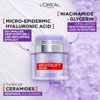 L'Oreal Paris Revitalift Filler Micro-Epidermic Hyaluronic Acid Plumping Water Cream 50ml