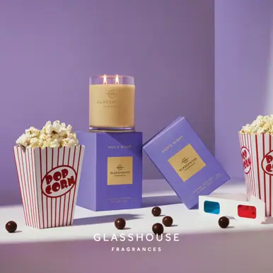 Glasshouse Fragrances MOVIE NIGHT 380g SOY CANDLE