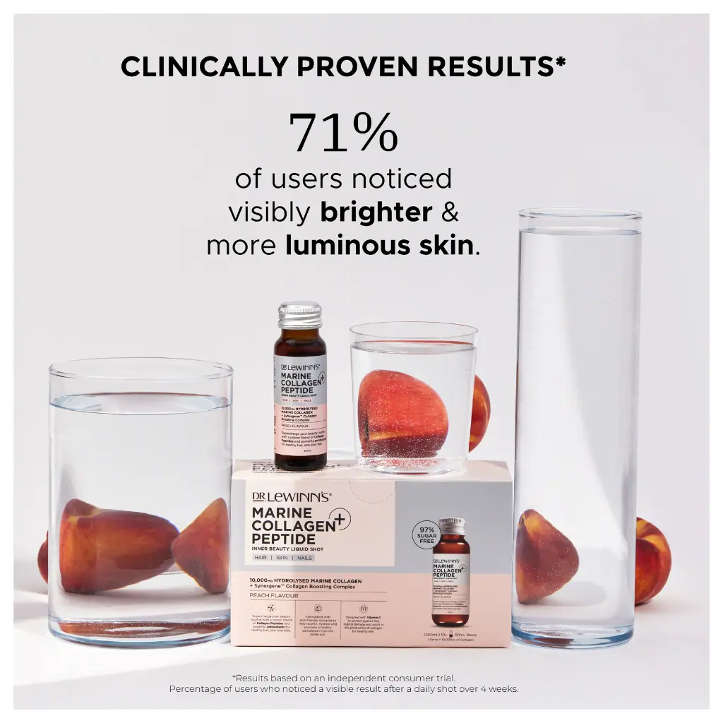 Dr LeWinn's Marine Collagen Peptide Beauty Liquid Shot Peach 10x50ml