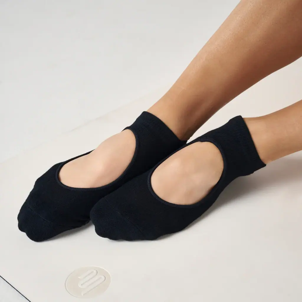 MoveActive Slide On Non Slip Grip Socks - Classic Black