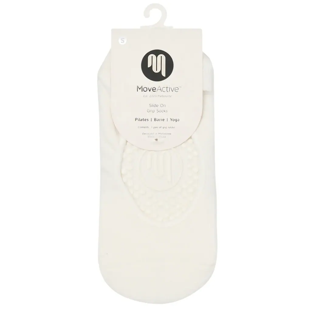 MoveActive Slide On Non Slip Grip Socks - Ivory