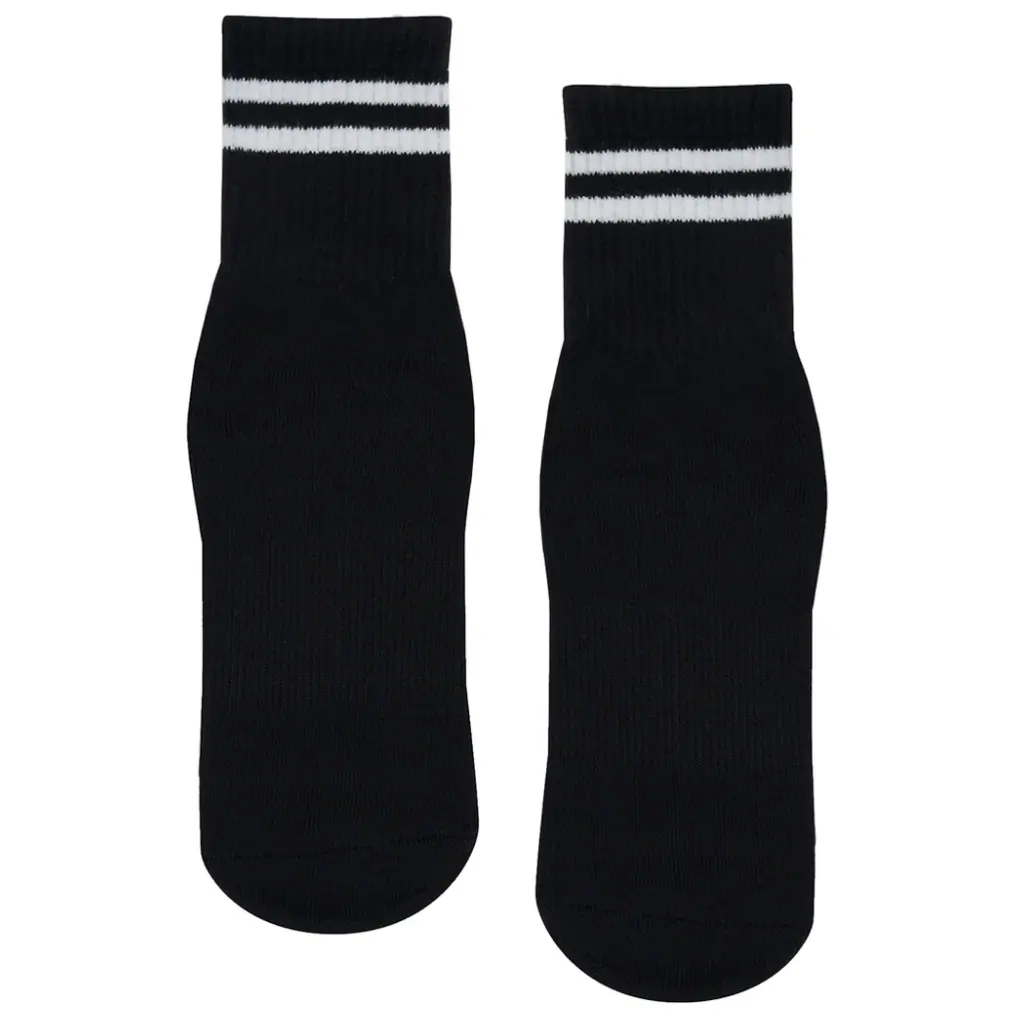 MoveActive Crew Non Slip Grip Socks - Sporty Stripe Black