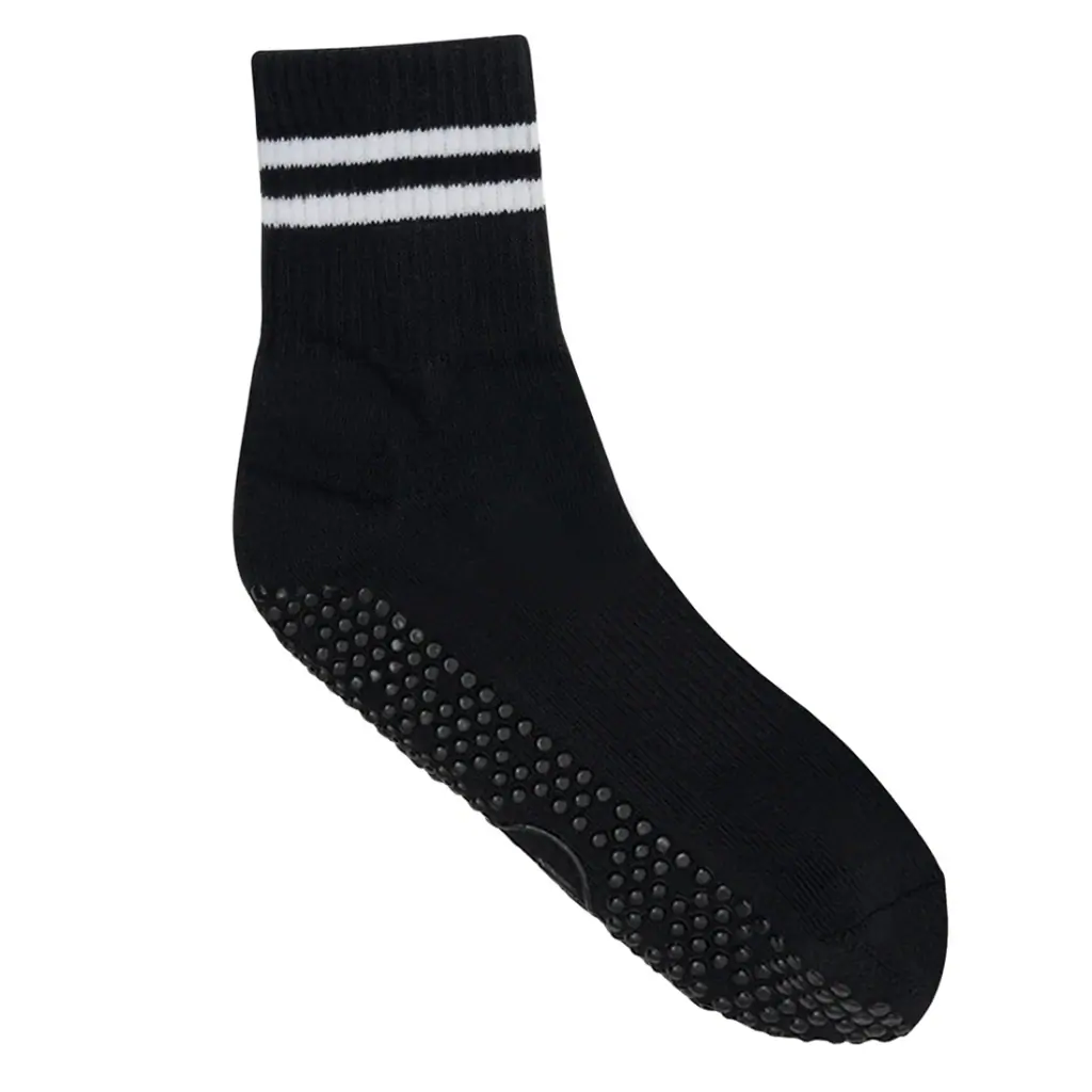 MoveActive Crew Non Slip Grip Socks - Sporty Stripe Black