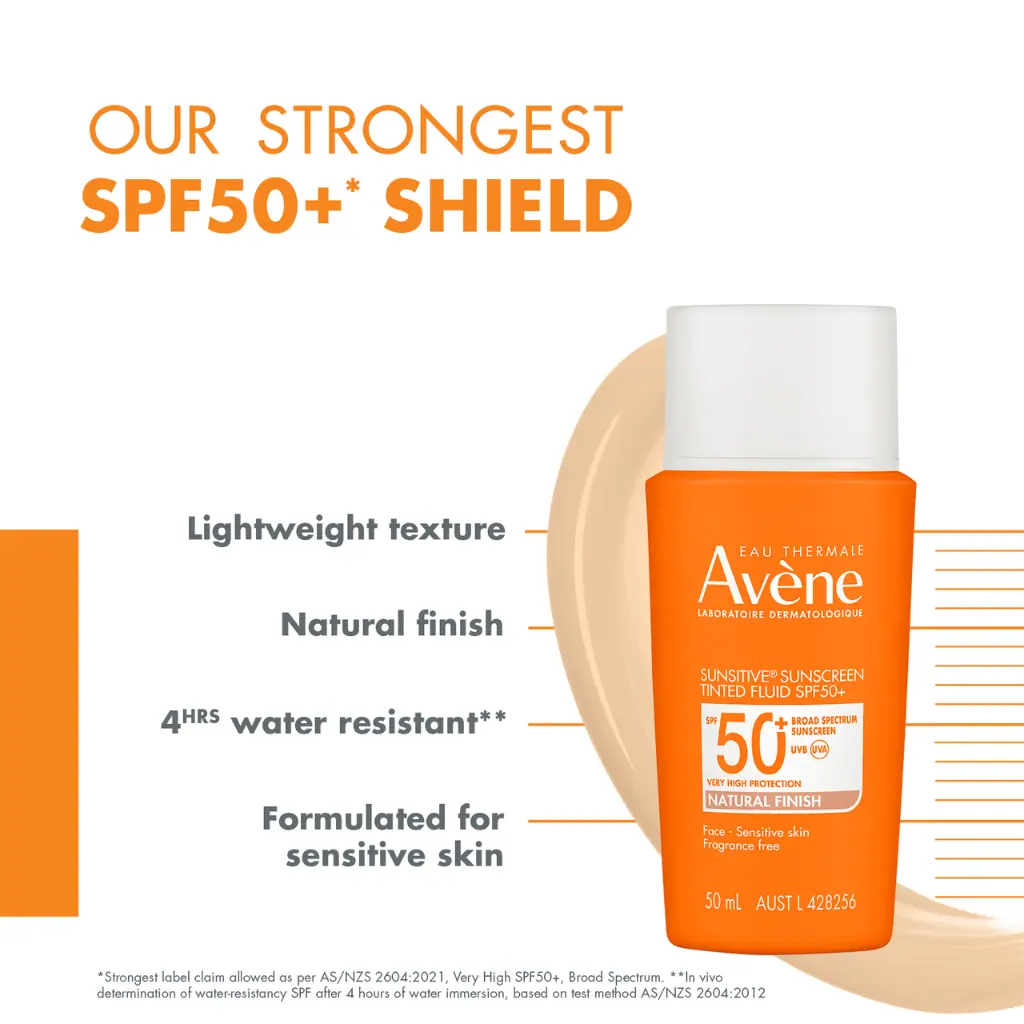 Avène SunsitiveÂ® Tinted Fluid Facial Sunscreen SPF 50+ 50ml