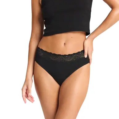 Modibodi Sensual Hi Waist Bikini Light-Moderate Black