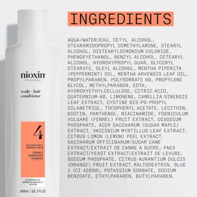 Nioxin System 4 Scalp + Hair Conditioner - Hair Thickening Conditioner for Damaged Hair with Progres