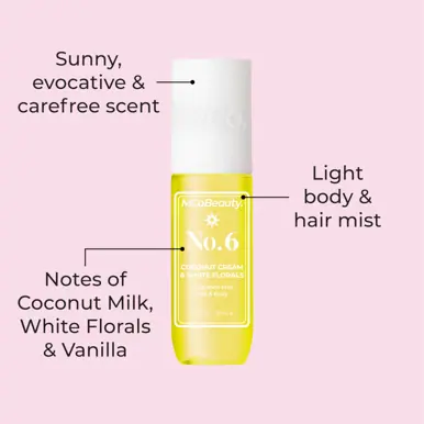MCoBeauty Fragrance Mist Hair & Body 90mL - No.6 (Coconut Milk & White Florals)