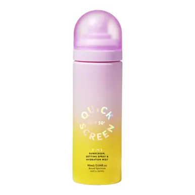 The Quick Flick Quick Screen SPF50+ 3 in 1 Sunscreen, Setting Spray & Hydration Mist