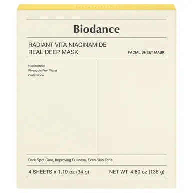 BIODANCE Radiant Vita Niacinamide Real Deep Mask 4pc