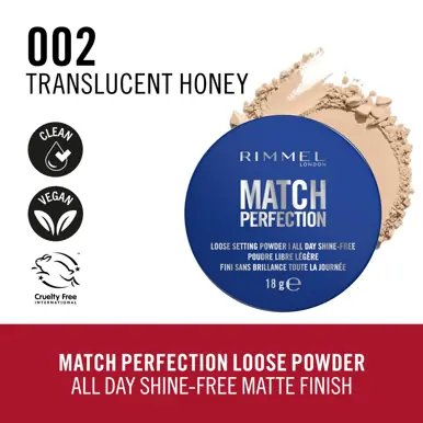 Rimmel London Match Perfection Loose Setting Powder, 002, Translucent Honey