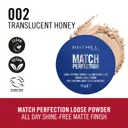 Rimmel London Match Perfection Loose Setting Powder, 002, Translucent Honey