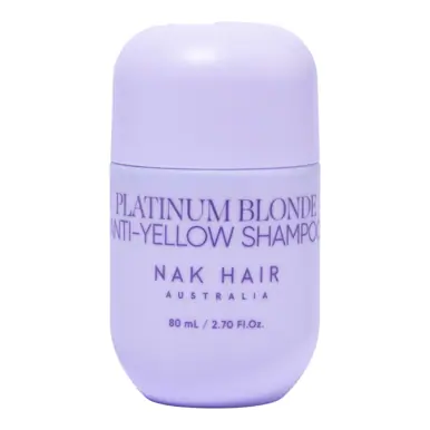 NAK Hair Signature Platinum Blonde Anti-Yellow Shampoo 80ml Travel Size