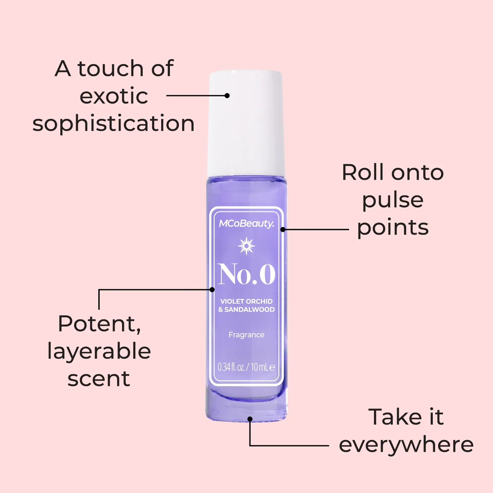 MCoBeauty Roll-On Fragrance Hair & Body 10mL - No.0 (Violet Orchid & Sandalwood)