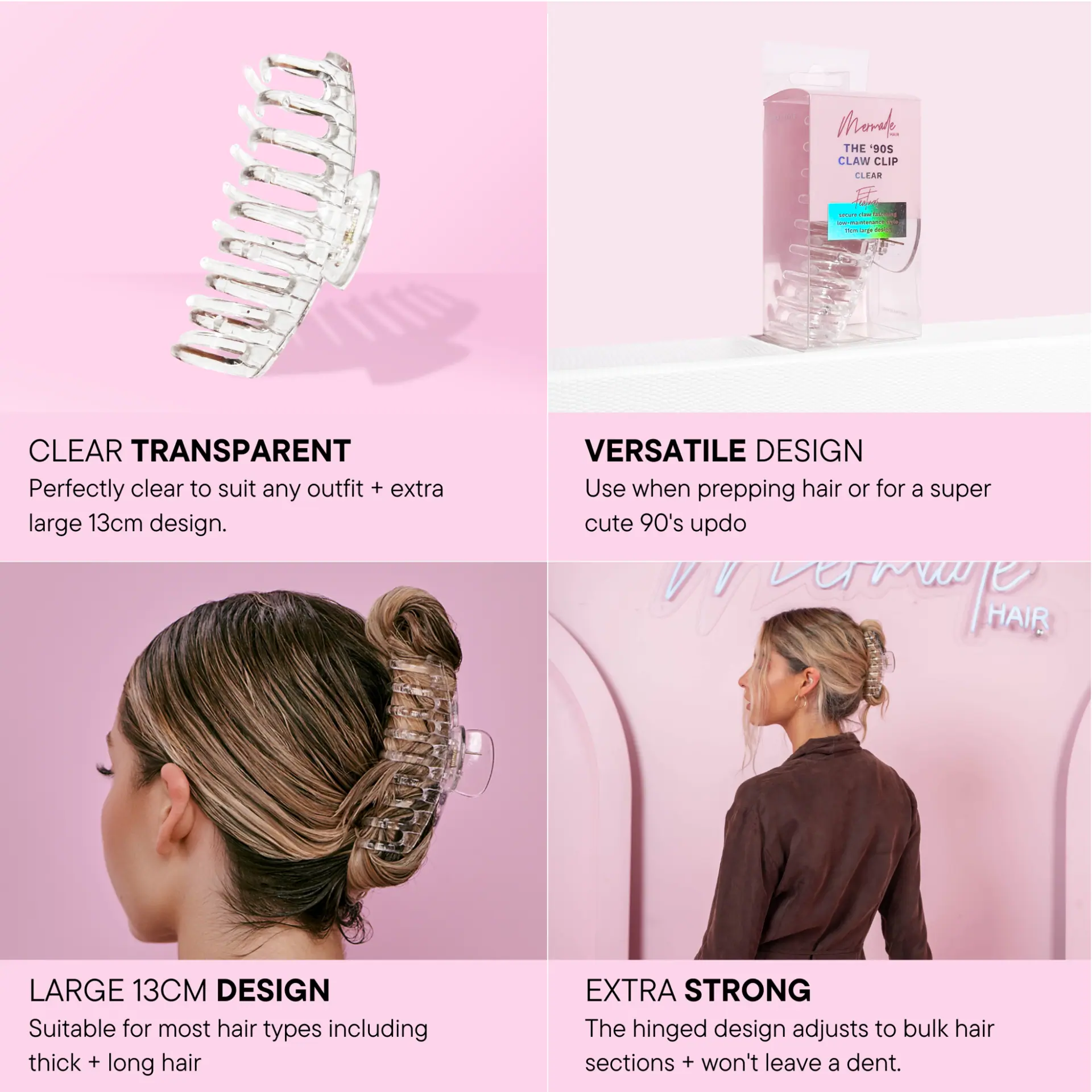 Mermade Hair Claw Clip - Clear