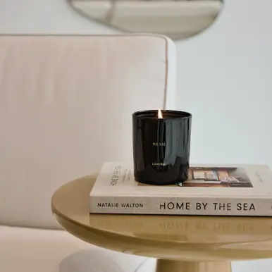 Lumira Glass Candle -  No352 Leather & Cedar Large