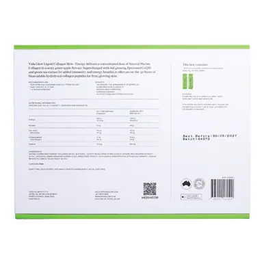 Vida Glow Daily Essentials: Collagen Liquid Advance Energy Green Apple