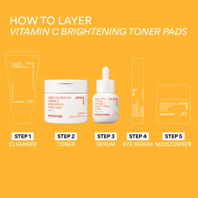 INNISFREE Green Tea Enzyme Vitamin C Brightening Toner Pad 60ea