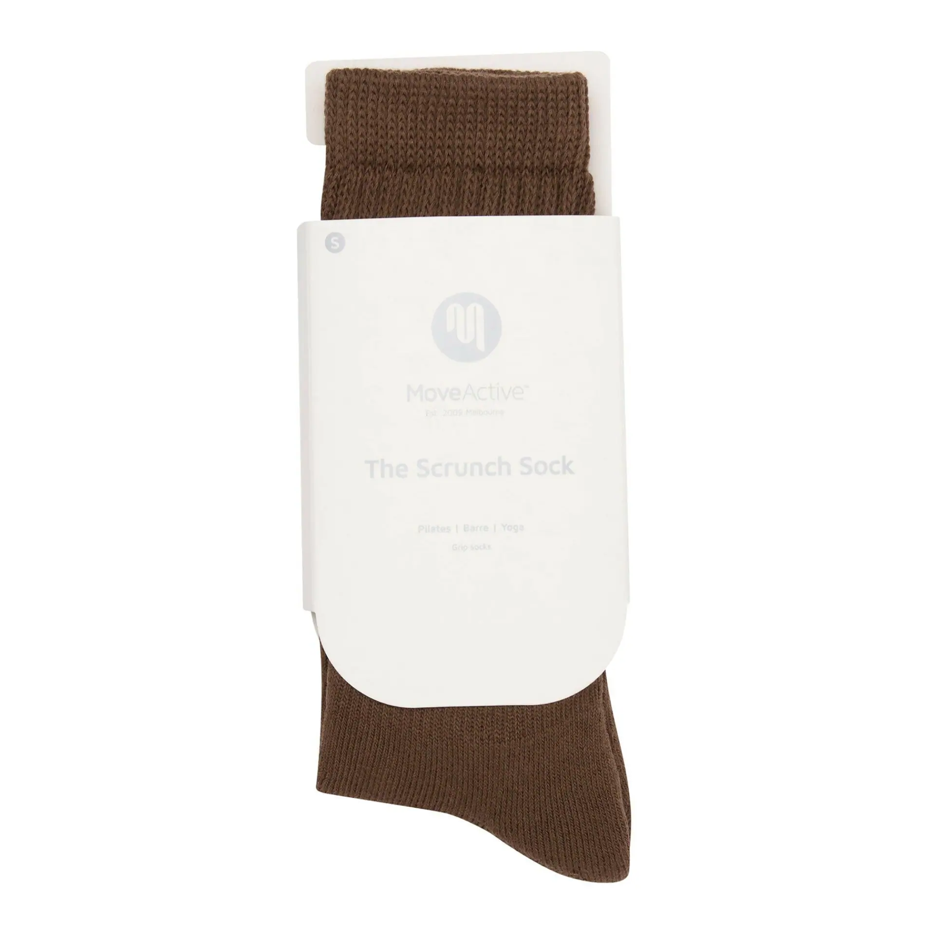 MoveActive Scrunch Non Slip Grip Sock - Chocolate