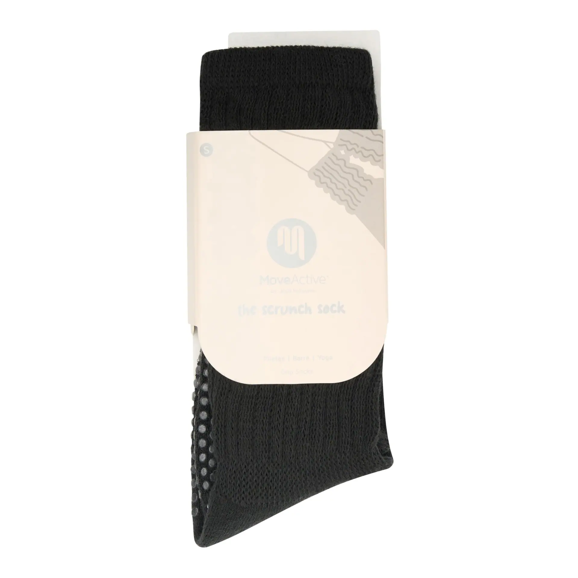 MoveActive Scrunch Non Slip Grip Sock- Charcoal