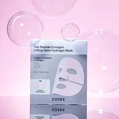COSRX The Peptide Collagen Lifting Glow Hydrogel Mask - 3 pack
