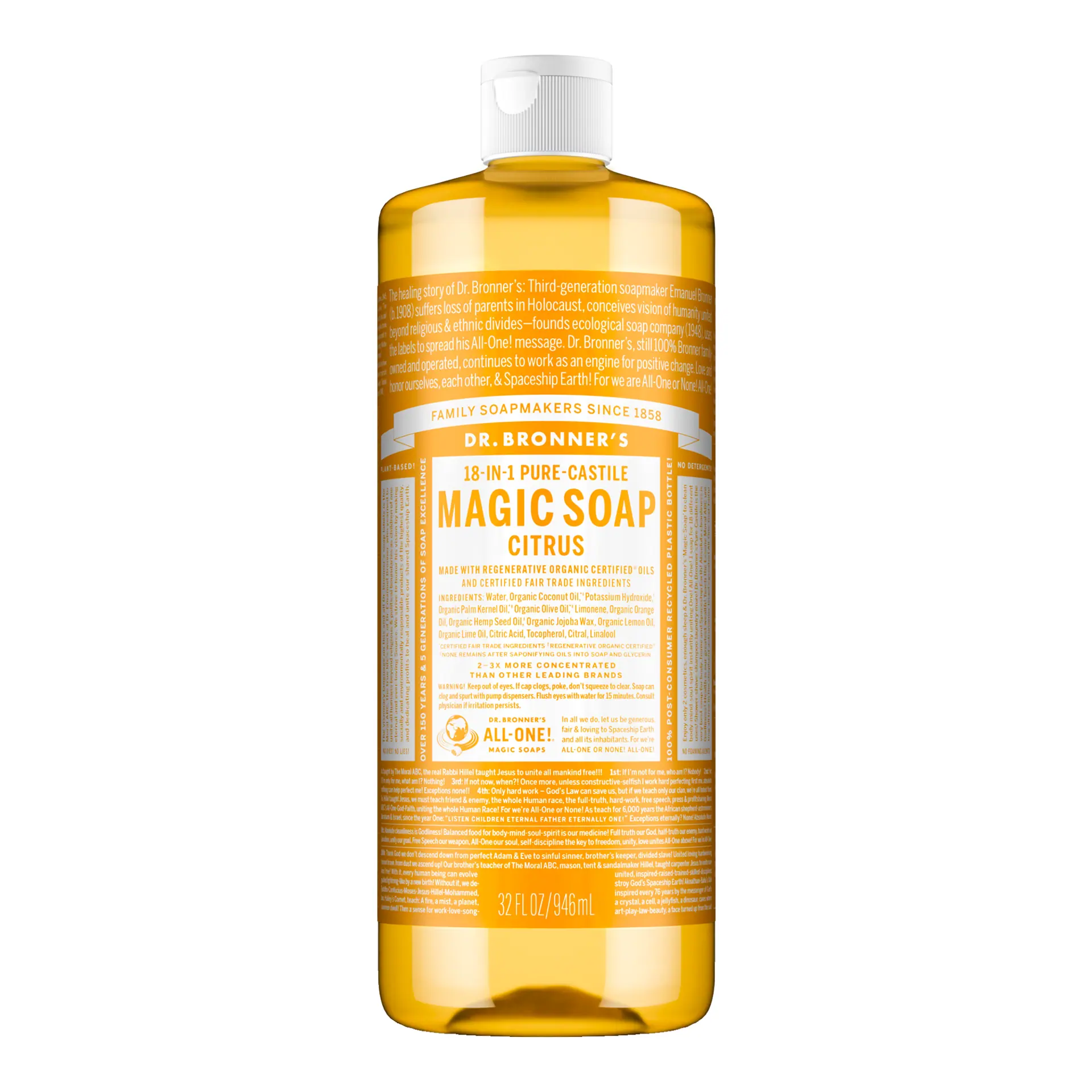 Dr. Bronner Castile Liquid Soap - Citrus 946ml