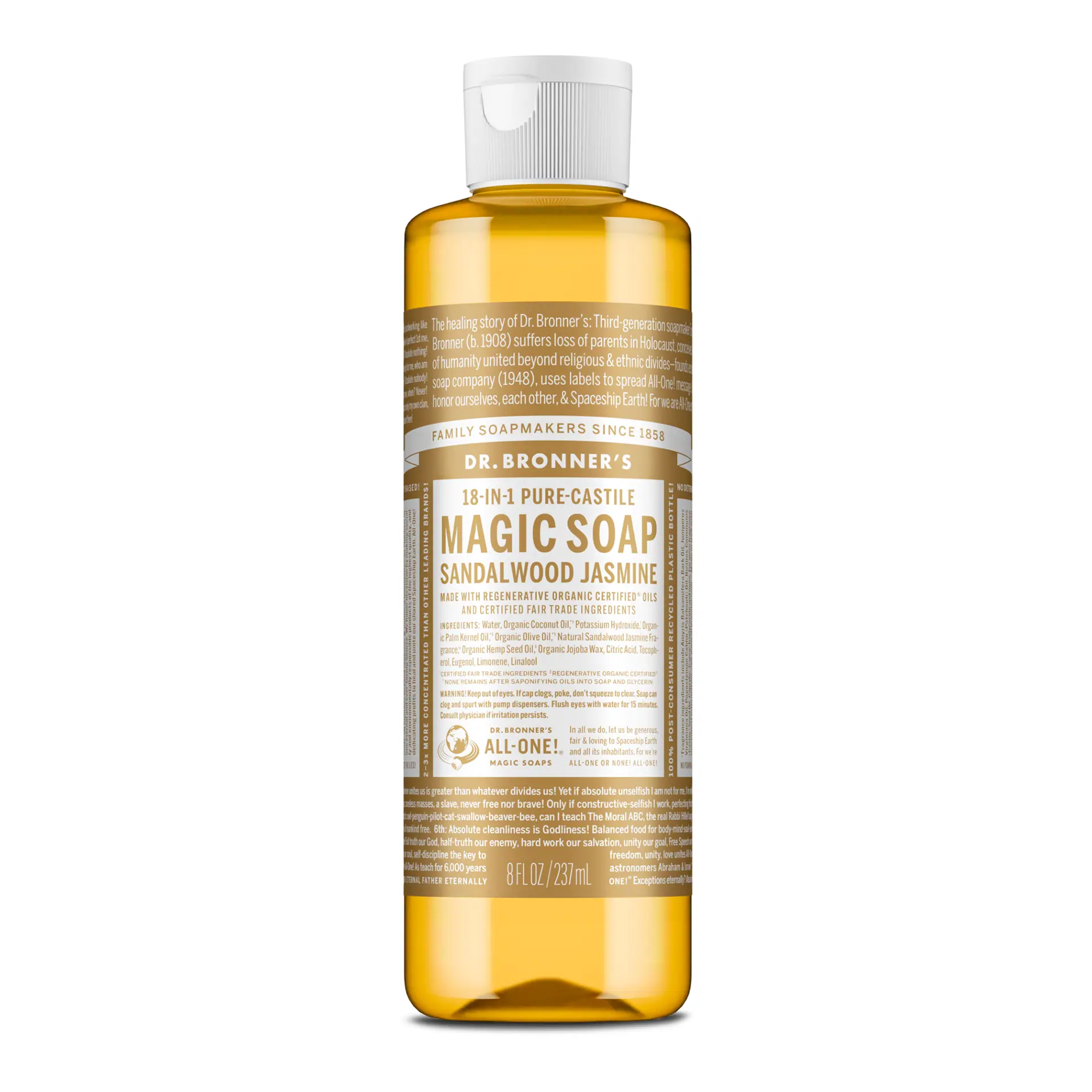 Dr. Bronner's Castile Liquid Soap - Sandalwood & Jasmine 237mL