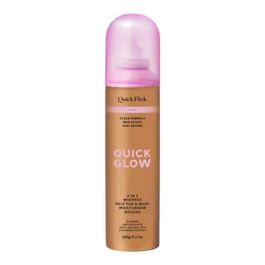The Quick Flick Quick Glow Dark Whipped Tan Body Moisturiser Mousse 260g