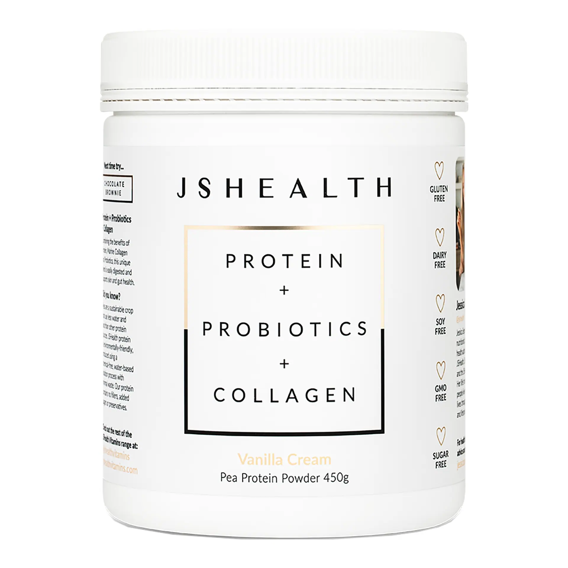 JSHealth Vitamins Protein + Probiotics + Collagen - Vanilla Cream (450g)