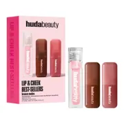 Huda Beauty Bronze Nude Lip And Cheek Best Sell Kit 