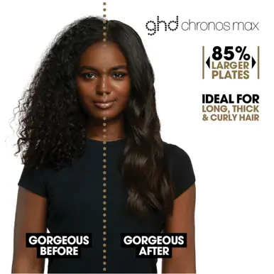 ghd chronos max wide plate hair straightener in white