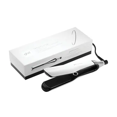 ghd chronos max wide plate hair straightener in white
