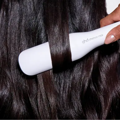 ghd chronos max wide plate hair straightener in white