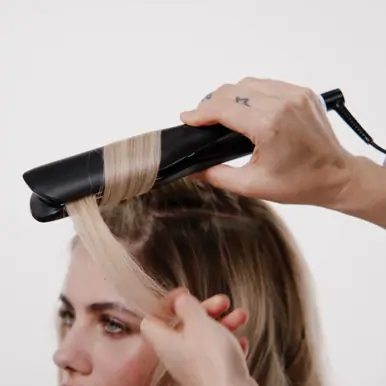 ghd chronos max wide plate hair straightener in black