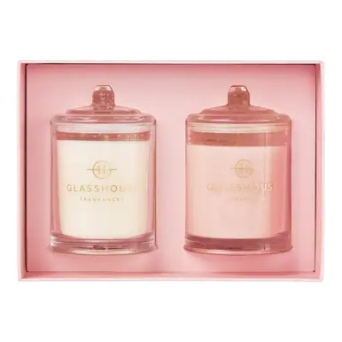 Glasshouse Fragrances 2x200g Candle Duo - Radiance In Bloom, Velvet Rhapsody 