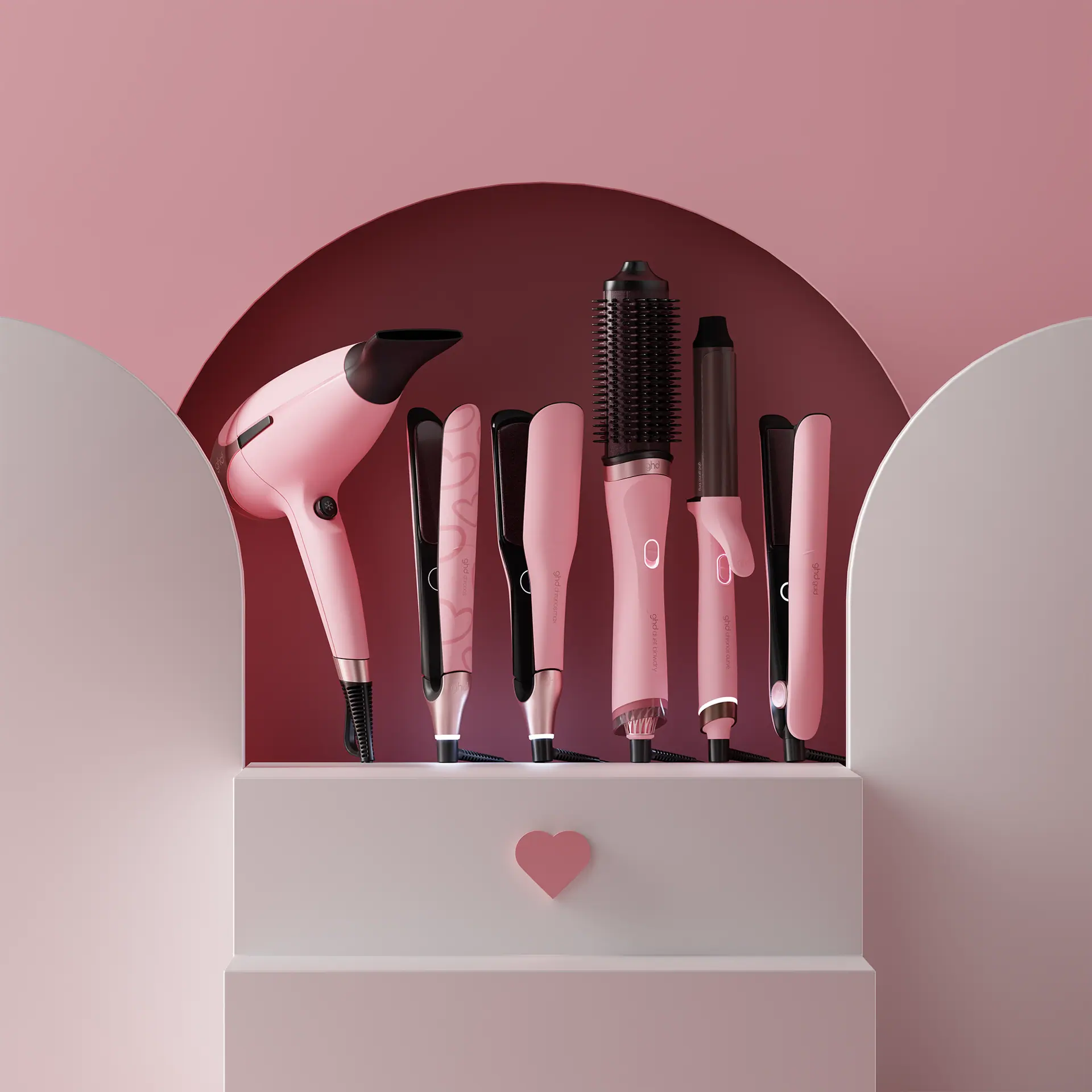GHD Chronos Curve Grand Curling Tong in Dusted Pink