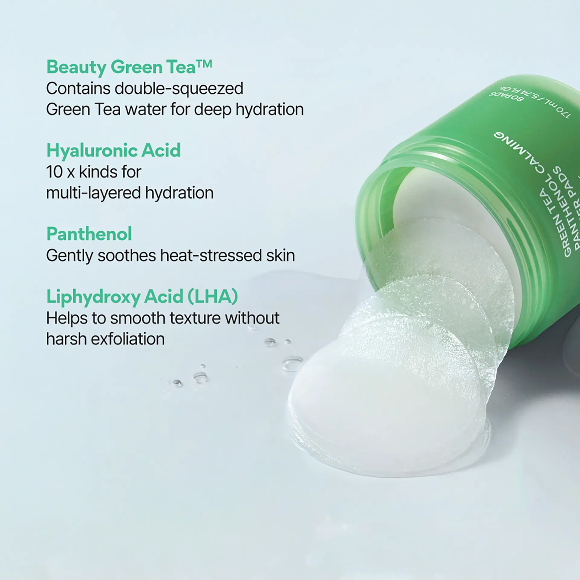 INNISFREE Green Tea Panthenol Calming Toner Pads 80pk