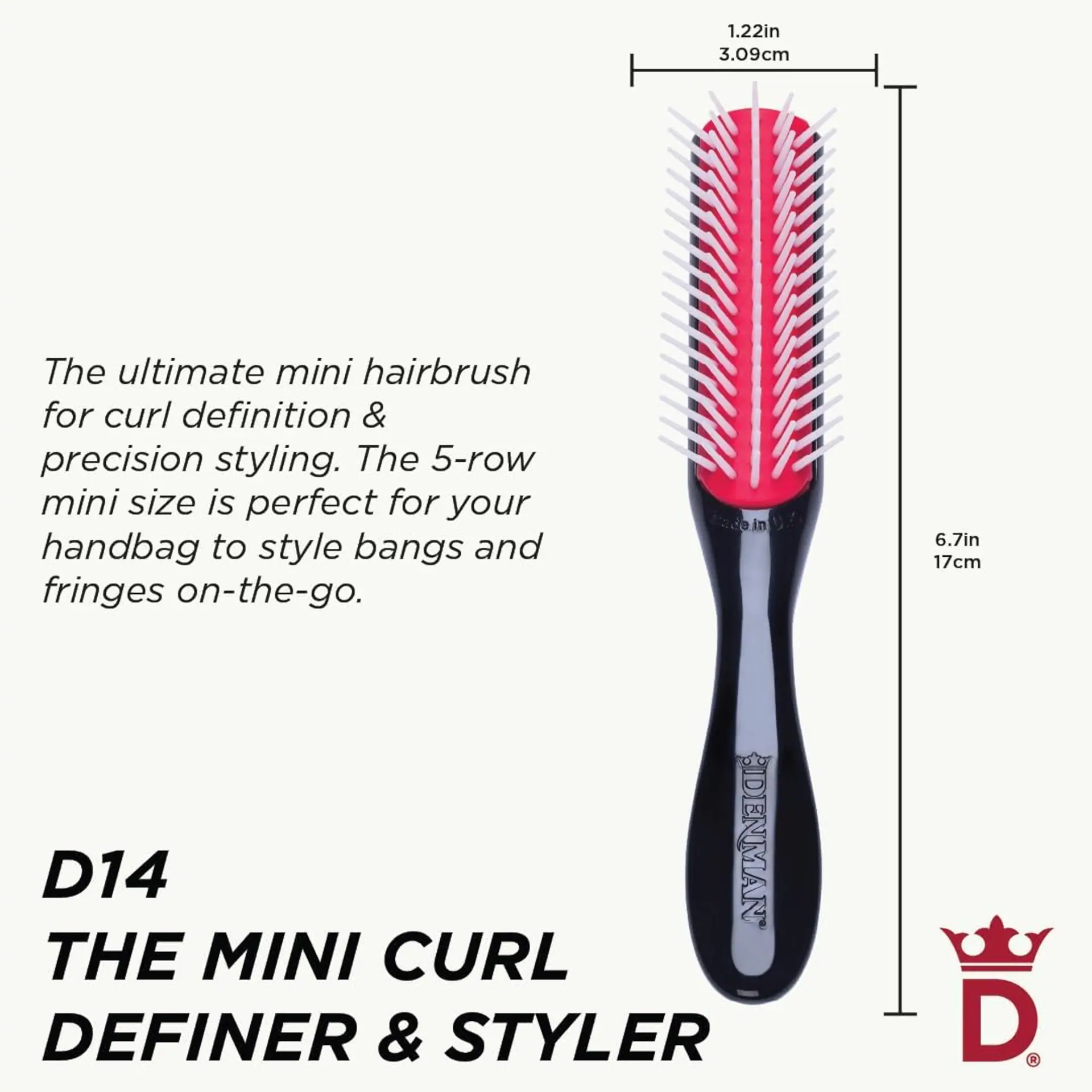 Denman D14 5 Row Mini Styler Classic Brush
