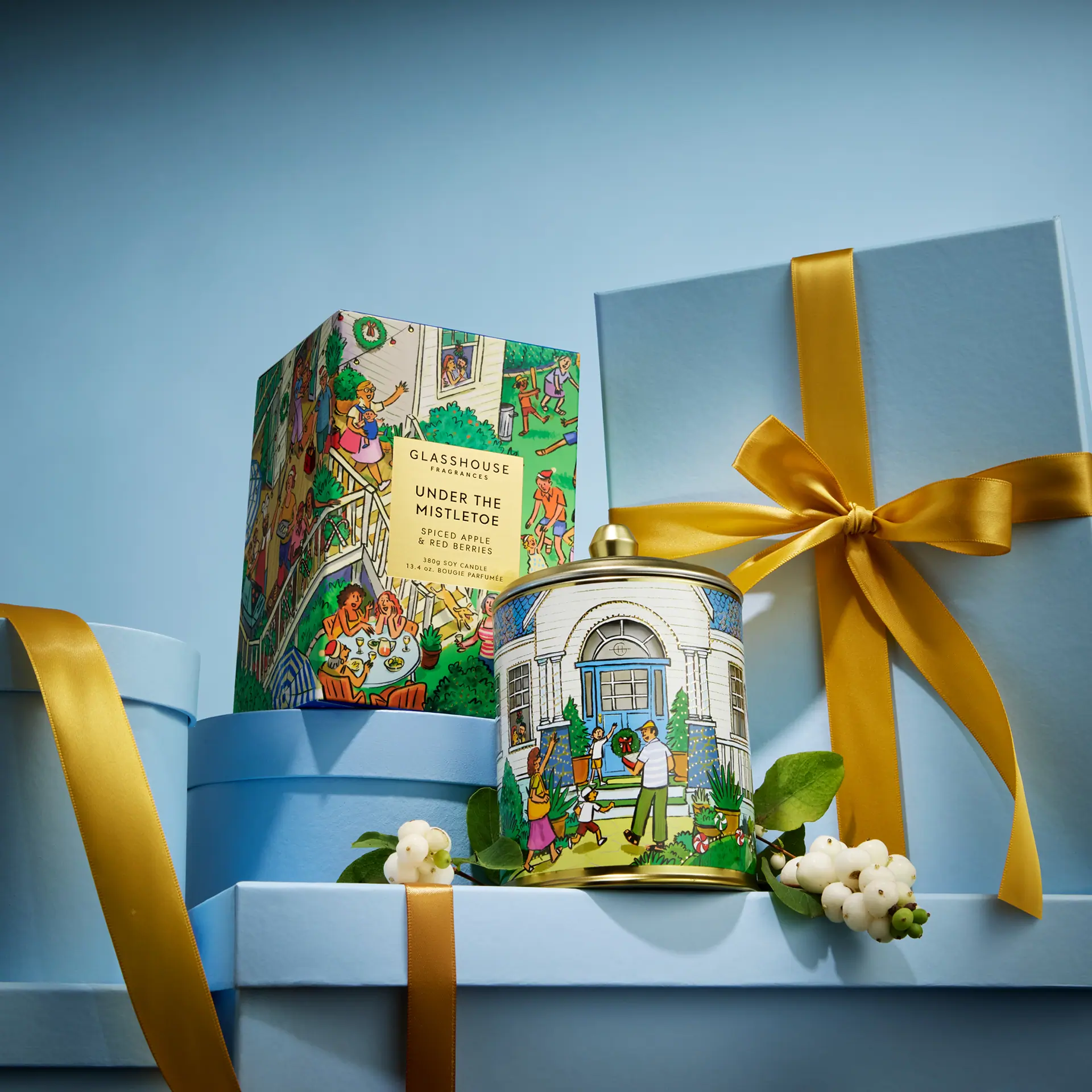 Glasshouse Fragrances 380g Candle - Christmas - Under The Mistletoe - X26